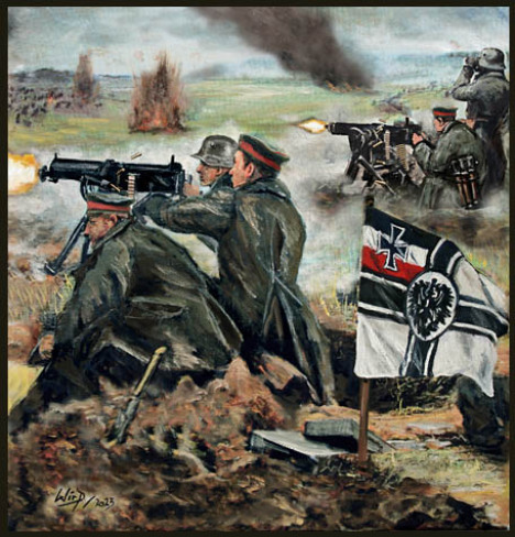 Deutsches Heer mit MG08 im Gefecht