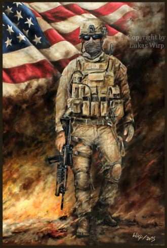 Military, art, painting, Lukas wirp, Marines , battle