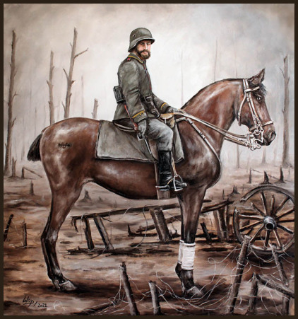 Artillerie Soldat des 1. Weltkrieges
