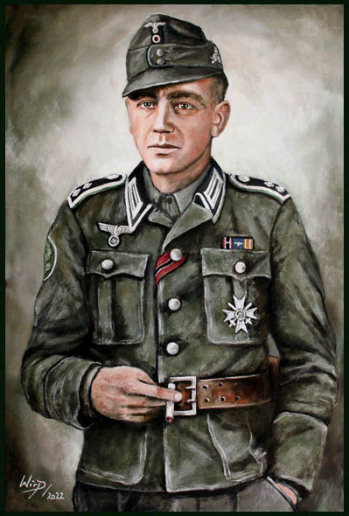 Wehrmacht Soldat Portrait Gemaelde
