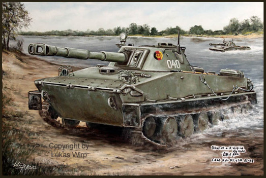 NVA Panzer PT-76 B in der Elbe