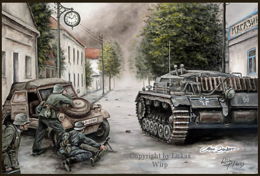 Ritterkreuzträger der Wehrmacht Max Zastrow Gemälde