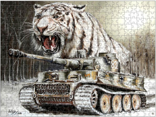 Puzzle als Militär Motive Panzer