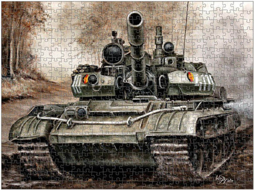 Militär Puzzle eines T55 DDR Panzer
