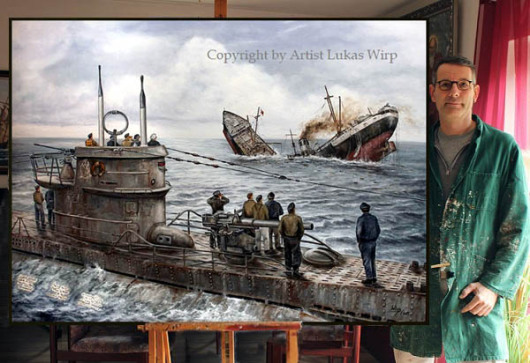 U-Boot Gemälde 2. Weltkrieg