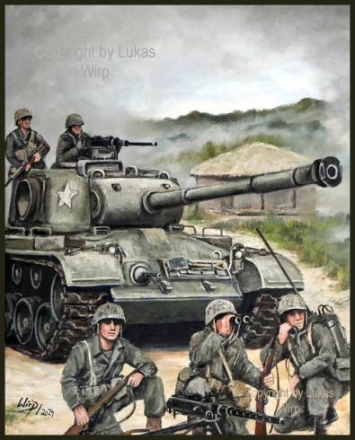 Korea war US Marines Corps M64 tank