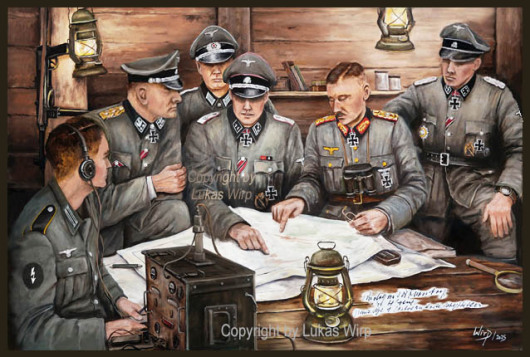 Waffen SS General Sepp Dietrich mit Joachim Peiper
