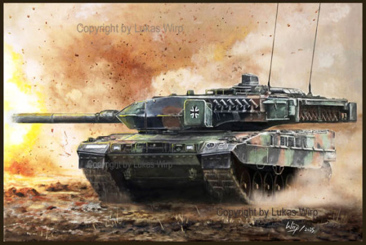 Bundeswehr Leopard 2 beim schießen
