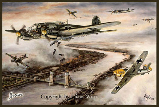Luftschlacht England - HE111 im Angriff auf London