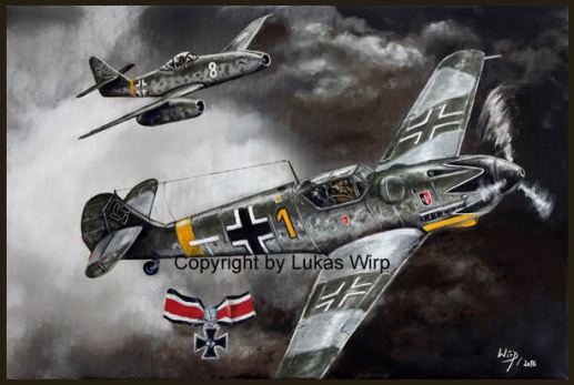 Fliegerasse Erich Hartmann und Walter Nowotny