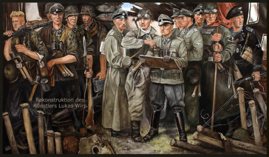 Gemälde Die Ritterkreuzträger der Leibstandarte von Ernst Krause