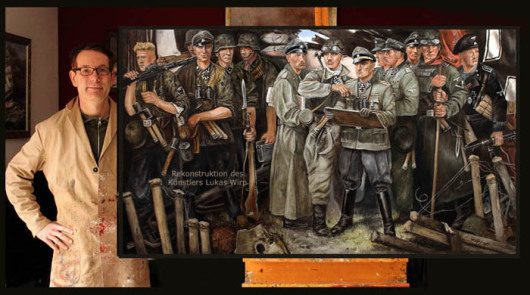 Gemälde 3. Reich Die Ritterkreuzträger der Leibstandarte