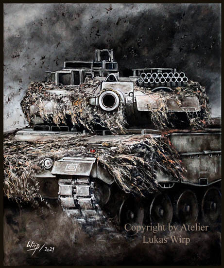 Heer Panzer Kampfpanzer Leopard 2 im Winter Postkarte Bundeswehr